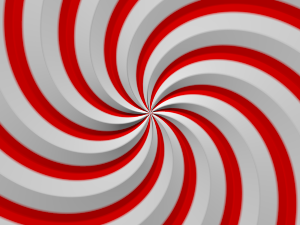 Eine rot-weiße Spirale